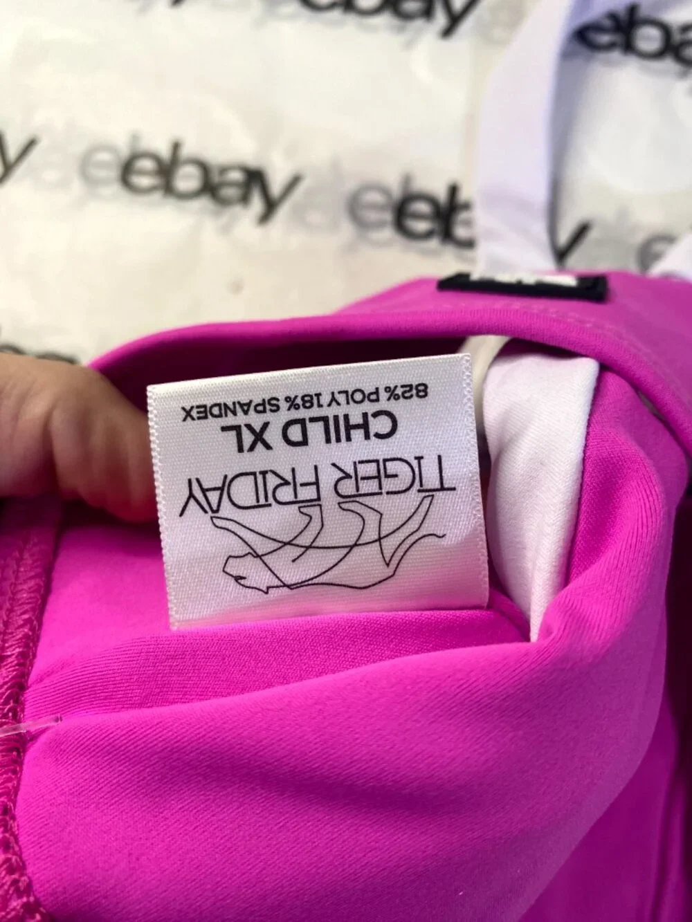 Tiger Friday High Drama Crop Top Skipper Pink White Child XL Dancewear NWT